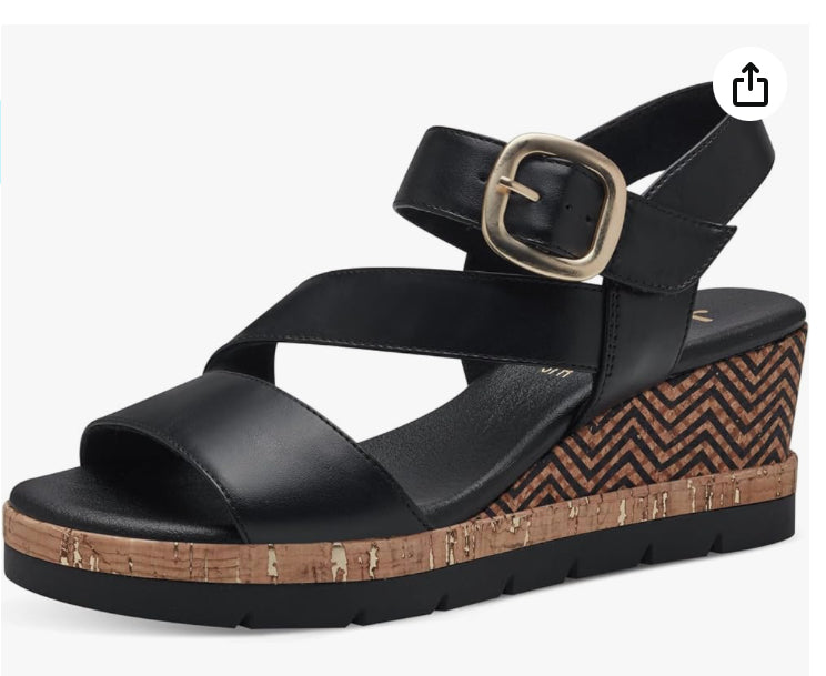 Jana Black Sandal 8-28370-42