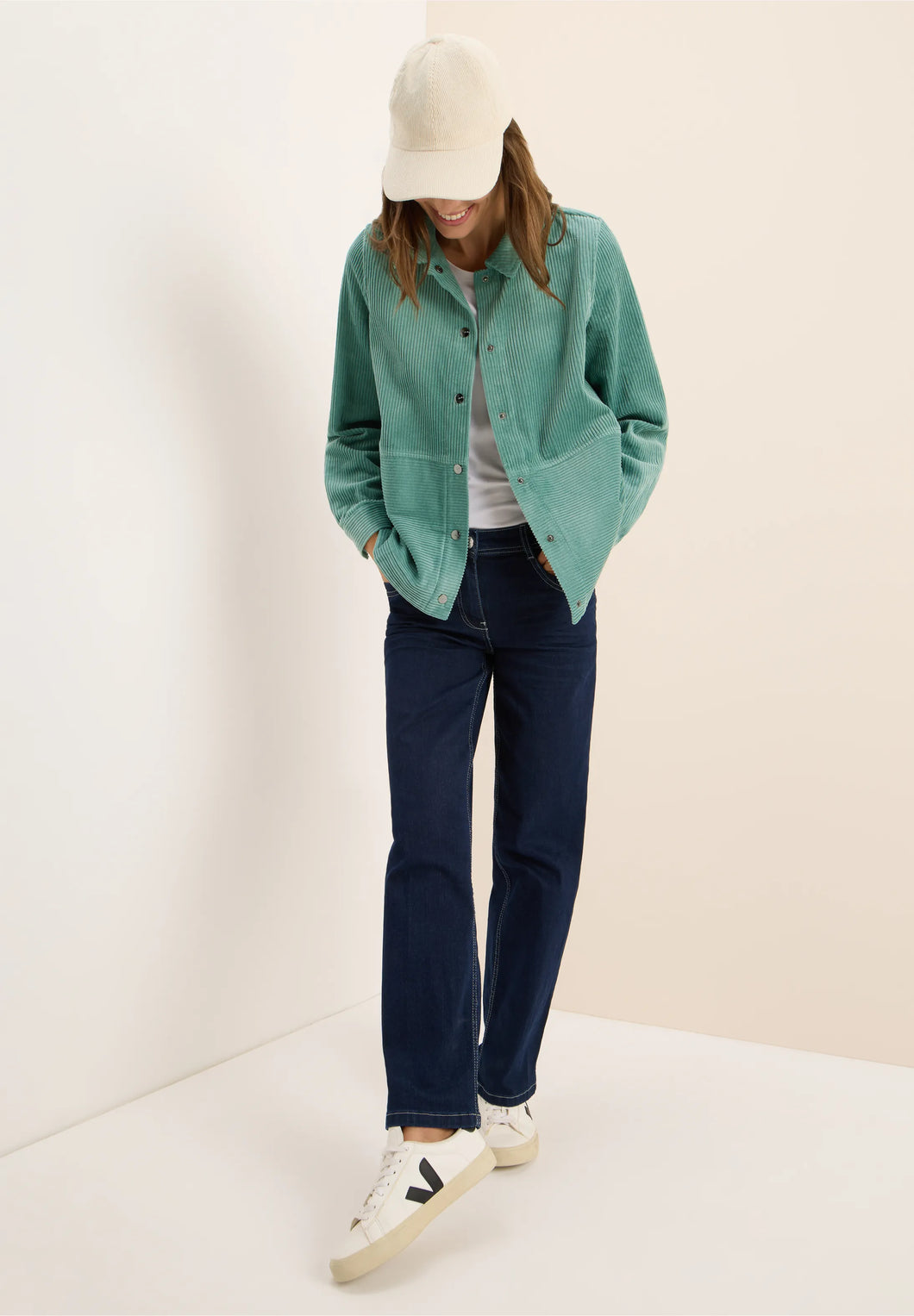 Cecil Soft Green Cord Jacket 212766