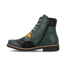 Load image into Gallery viewer, Rieker Green/Black COMBI Ankle Boot 73510-90
