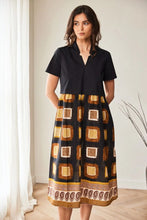 Load image into Gallery viewer, Peruzzi Contrast Tile Print Dress S26104
