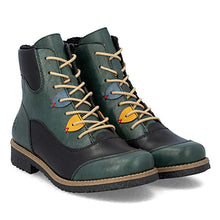 Load image into Gallery viewer, Rieker Green/Black COMBI Ankle Boot 73510-90

