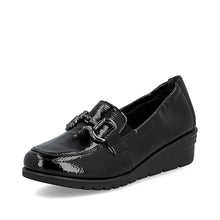 Load image into Gallery viewer, Rieker Ladies Black Patent Slip On Shoe L5352-00
