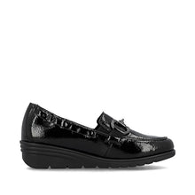 Load image into Gallery viewer, Rieker Ladies Black Patent Slip On Shoe L5352-00
