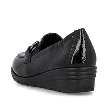 Load image into Gallery viewer, Rieker Ladies Black Patent Slip On Shoe L5352-00
