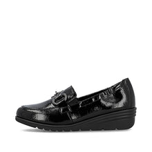 Load image into Gallery viewer, Rieker Ladies Black Patent Slip On Shoe L5352-00
