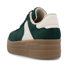 Load image into Gallery viewer, Rieker Ladies Platform Trainers M7602-54 Colour- Green and Cream
