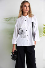 Load image into Gallery viewer, NAYA Print Shirt With Stripped Section NAS26256
