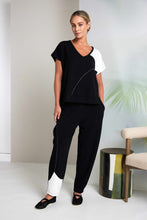 Load image into Gallery viewer, NAYA V Neck Top With Contrast Shoulder Panel NAS26192/911
