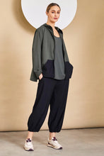 Load image into Gallery viewer, Naya Black Pin Tuck Hem Trousers NAW24143
