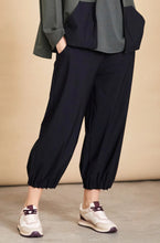 Load image into Gallery viewer, Naya Black Pin Tuck Hem Trousers NAW24143
