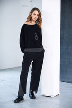Load image into Gallery viewer, Naya Cut Away Pannel Trousers (striped and Black) NAW25192
