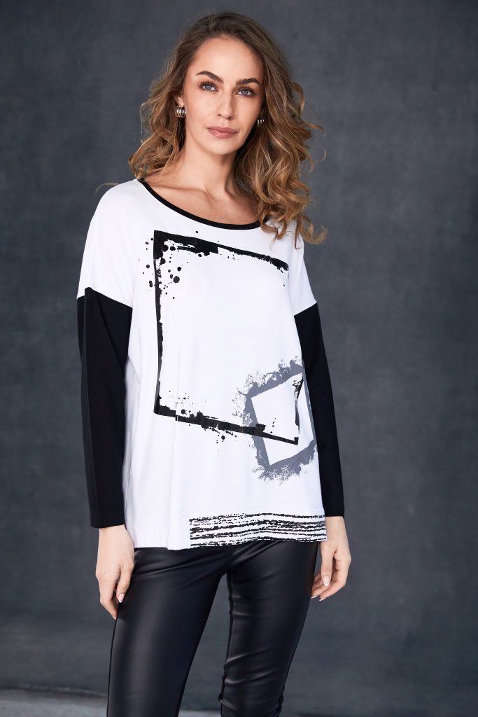Naya White and Black Top NAW25307