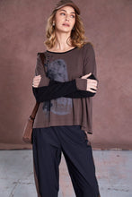 Load image into Gallery viewer, Naya Long Sleeve Top NAW25308 (Brown/Black)
