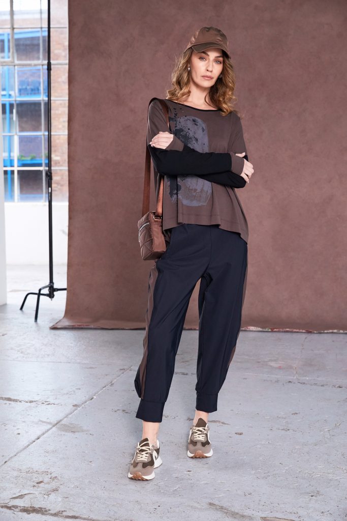 Naya Long Sleeve Top NAW25308 (Brown/Black)