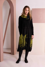 Load image into Gallery viewer, Naya Black/Green Print Dress NAW26240
