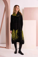 Load image into Gallery viewer, Naya Black/Green Print Dress NAW26240
