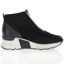 Load image into Gallery viewer, Rieker Black Shoe with Chunky Sole N6352-00
