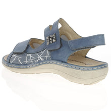 Load image into Gallery viewer, Remonte Blue Velcro Sandals D7647-16
