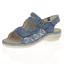 Load image into Gallery viewer, Remonte Blue Velcro Sandals D7647-16
