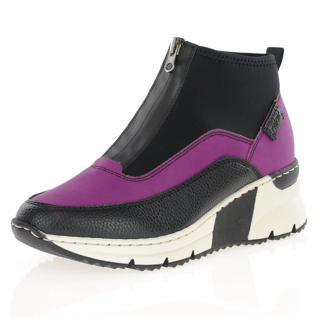 Rieker Purple Front Zip Boots N6352-30