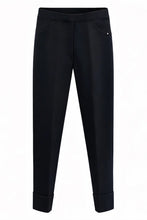 Load image into Gallery viewer, Peruzzi Black Turn-Up Trousers W26121L
