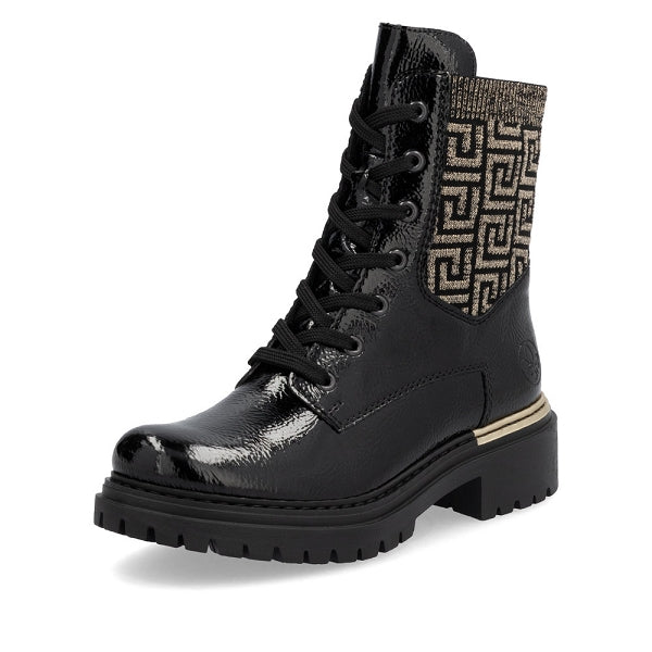 Rieker Black Patent Boot 72607-00