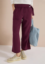 Load image into Gallery viewer, Cecil High Waist Burgundy Trousers 380812
