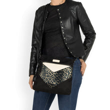 Load image into Gallery viewer, Rieker Black Leopard Print Crossbody Bag Q0714-01
