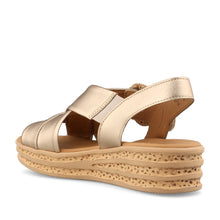 Load image into Gallery viewer, Gabor Gold Wedge Sandals 84.556.62
