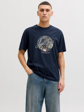 Load image into Gallery viewer, Jack &amp; Jones Navy Print T-Shirt 12288088
