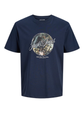 Load image into Gallery viewer, Jack &amp; Jones Navy Print T-Shirt 12288088
