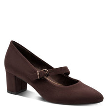 Load image into Gallery viewer, Jana Brown Block Heel Shoe 8-24461-47
