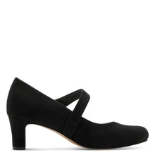 Load image into Gallery viewer, Jana Black Cross Strap Heels 8-22473-41
