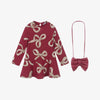 Mayoral Girls Bow Print Dress 4912