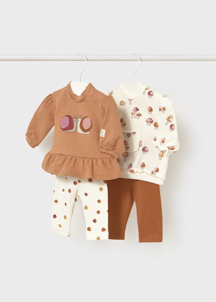 Mayoral Baby Girl's Four Piece Set 2710 // Brown and Cream