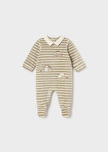 Load image into Gallery viewer, Mayoral Boys Green Striped Babygro 2766
