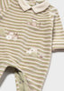 Mayoral Boys Green Striped Babygro 2766