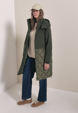 Load and play video in Gallery viewer, Cecil Mat Mix Olive Green Coat 101286
