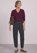 Load and play video in Gallery viewer, Street One High Waisted Barrel Leg Jeans With Drawstring (28" Leg)  381569
