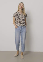 Load and play video in Gallery viewer, Street One Split Neck Leopard Print Blouse 346634/37278

