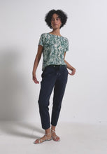 Load and play video in Gallery viewer, Street One Printed Drawstring Shirt in Arona Blue 323735
