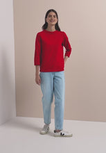 Load and play video in Gallery viewer, Cecil Red Long-Sleeve Top 325880
