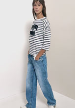Load and play video in Gallery viewer, Cecil Striped Fleurs Top 324830/35512
