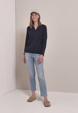 Load and play video in Gallery viewer, Cecil Navy Long Sleeve Tunic 323893
