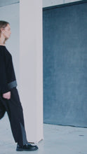 Load and play video in Gallery viewer, Naya Cut Away Pannel Trousers (striped and Black) NAW25192
