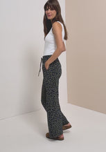 Load and play video in Gallery viewer, Cecil Olive Green Leopard Print Trousers 381392/37798
