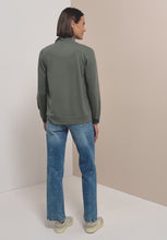 Load and play video in Gallery viewer, Cecil Ladies Olive Green  Stand Up Collar Jacket 325691
