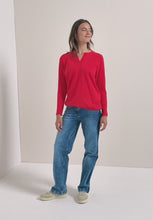 Load and play video in Gallery viewer, Cecil Split Neck Tunic Shirt 324046 Colour- Red / 16953

