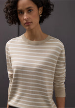 Load image into Gallery viewer, Street One Beige Striped Sweater 303567
