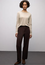Load image into Gallery viewer, Street One Beige Striped Sweater 303567
